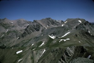 Les Garrets (2817m) vus du sommet de la l'Avanche (2729m), 1985