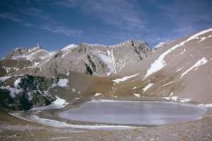 le lac des Garrets (2621m) en novembre 1985