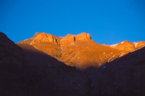 coucher de soleil sur Cime Nègre, Péone 2005